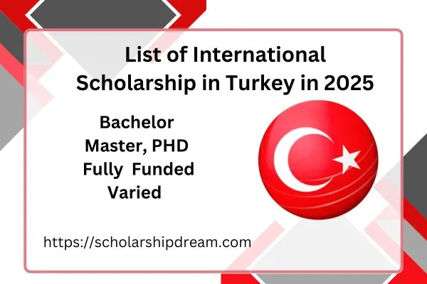 List of International Scholarships in Turkey